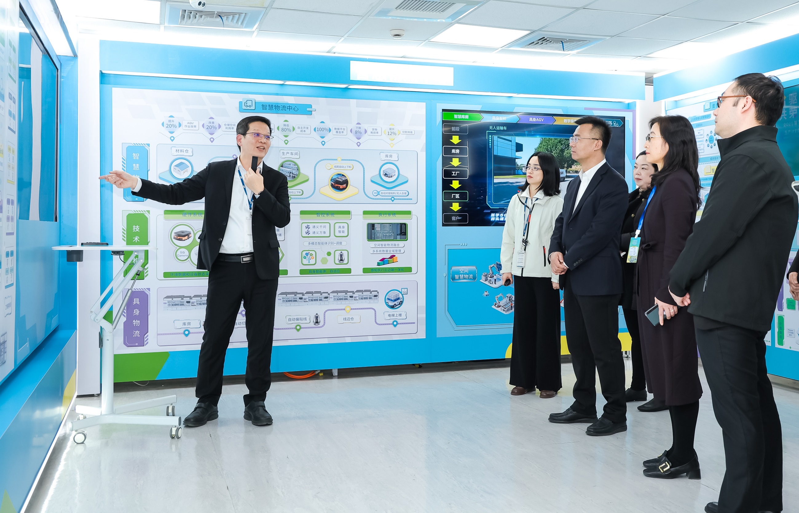 jinnian金年会苏州展示&rdquo;智能体&rdquo;在工业场景的深度应用，与&rdquo;具身智能&rdquo;在生产场景的创新整合，全面升级生产与管理流程，构建全链路智能制造体系，打造柔性自主工厂